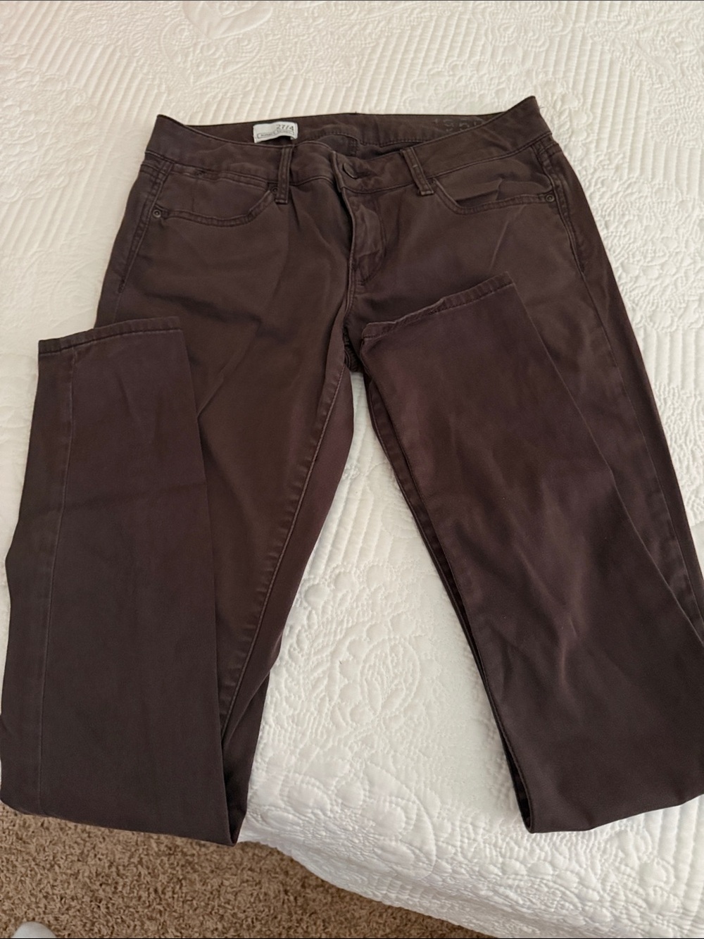 27 4 Brown Denim Jeans, Gap 1969 always skinny, super soft, like NEW